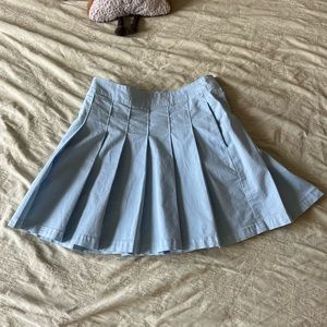 Blue pleated skirt